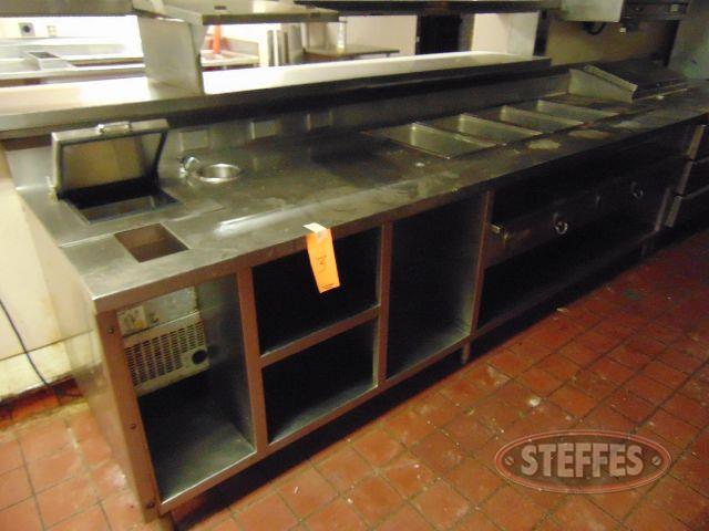 10' 7"x 3' heated prep table, stainless